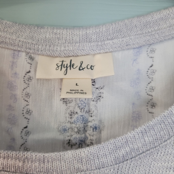 Layered-look light grey sweater - Picture 6 of 11